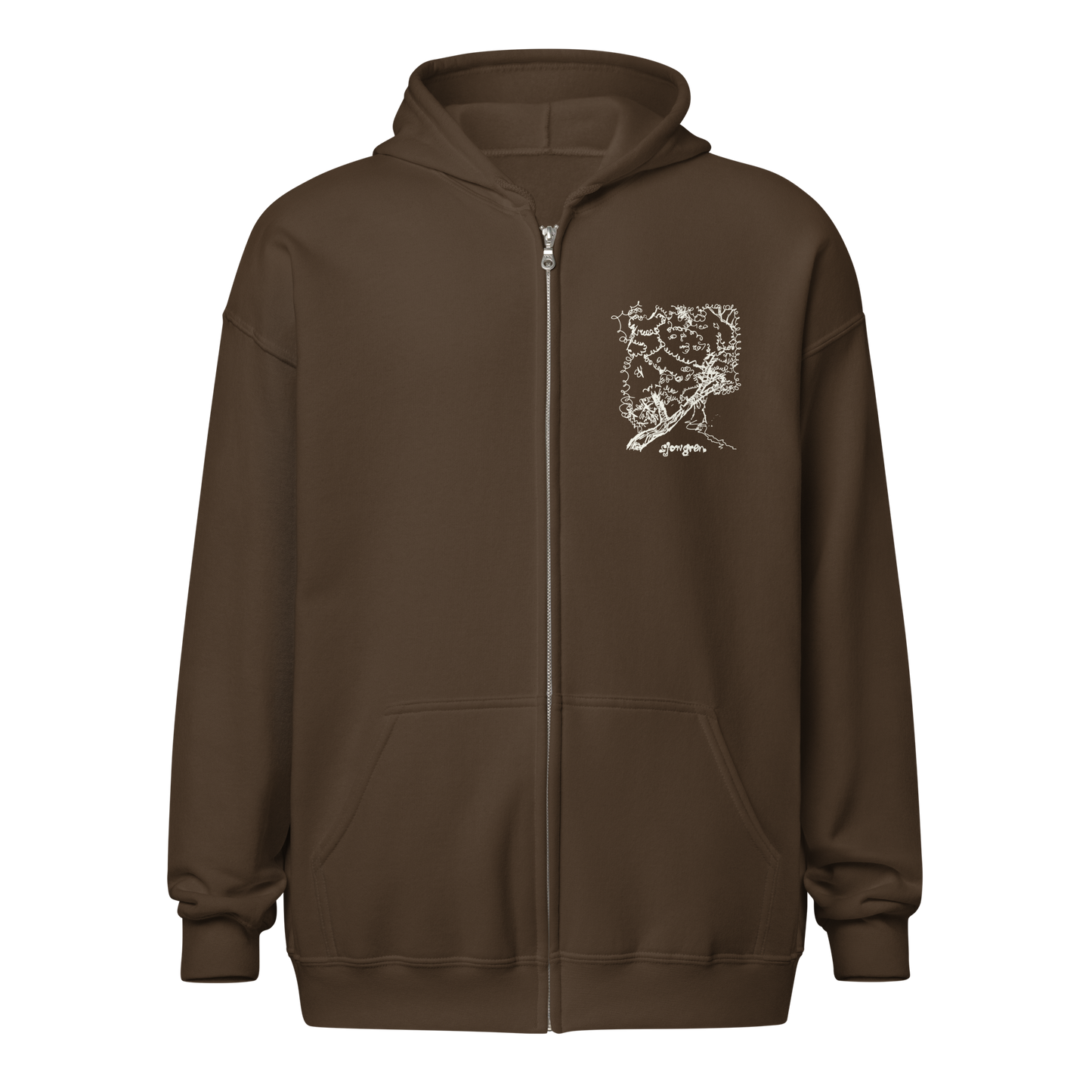 SJOWGREN TREE HOODIE w zip